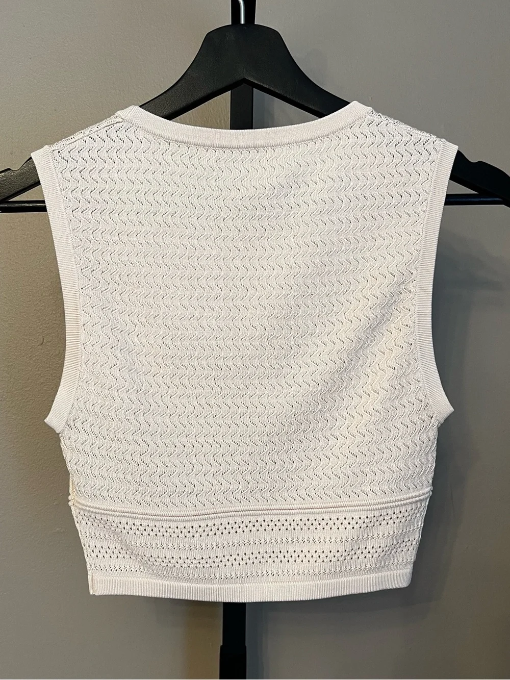 Babaton Aritzia Pointelle Knit Sleeveless Crop Top Light Shell Size Small - Picture 3 of 4